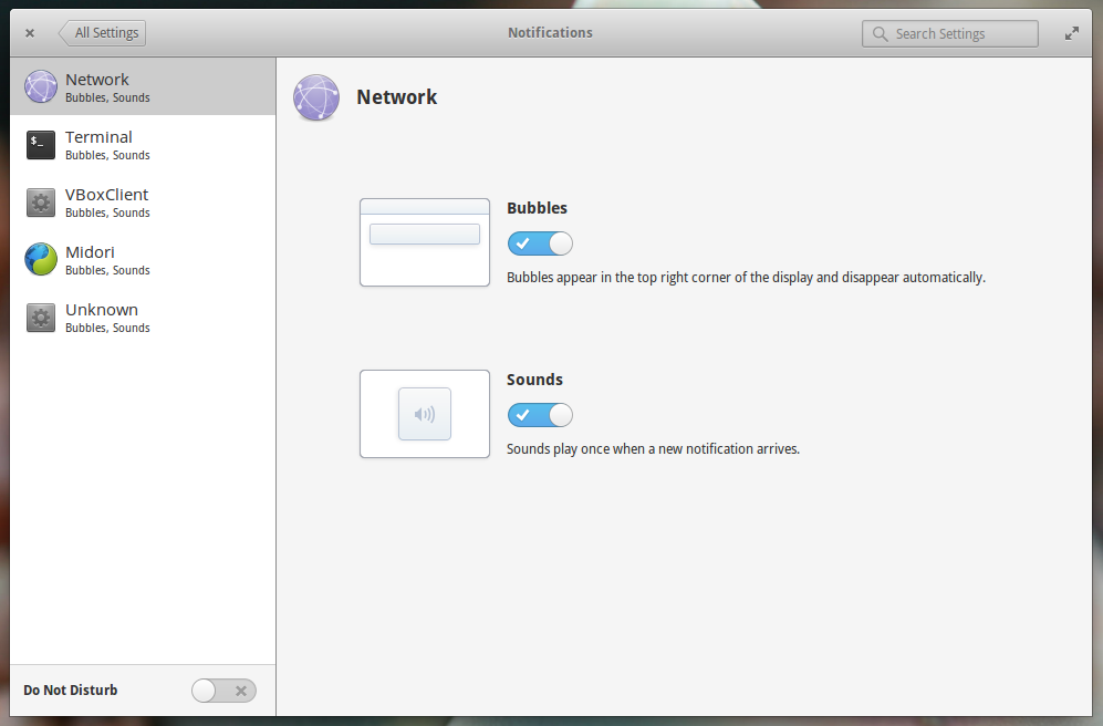 elementary OS Notifications Settings