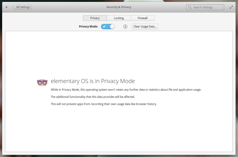 elementary OS Privacy Settings